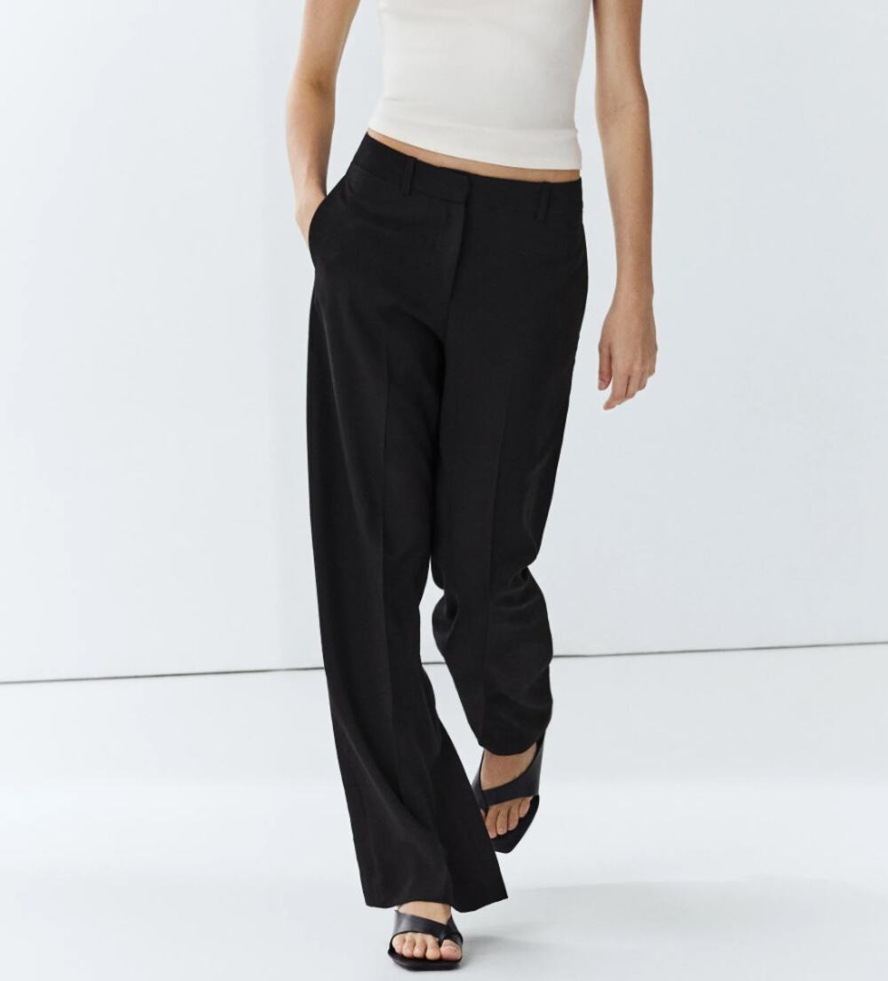 Massimo Dutti Black Wide Leg Pants NWT Size 8